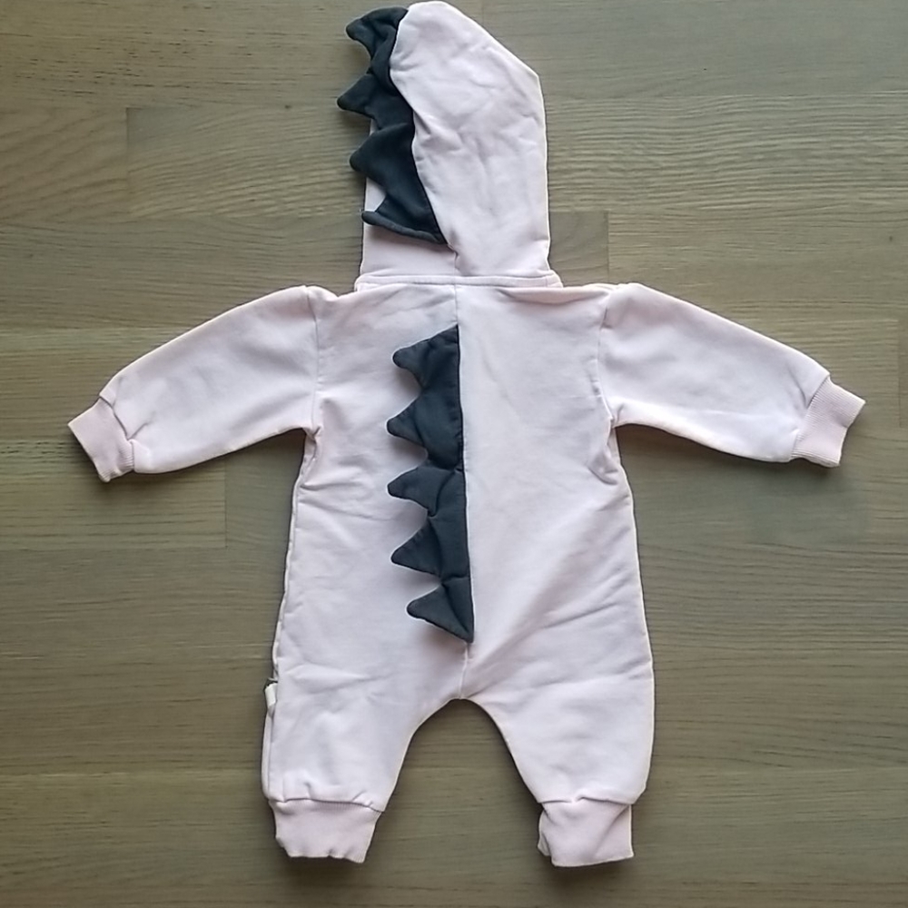 Patpat baby pink dinosaur zip-up 0-3 months